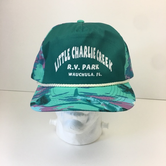cameo Other - Little Charlie Creek RV Park Wauchula FL Baseball‎ Cap Hat Tropical Retro Style